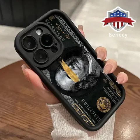 Soft Matte TPU Shockproof Phone Case for iPhone 11,12,13,14,15,16 Pro Max,17,XR,XS Plus - E Money Character Pattern, Protective Bumper, Lens Guard, Raised Edges, Comfy Touch, Durable Smartphone-Cellphone Handheld Devices Accessory Cover