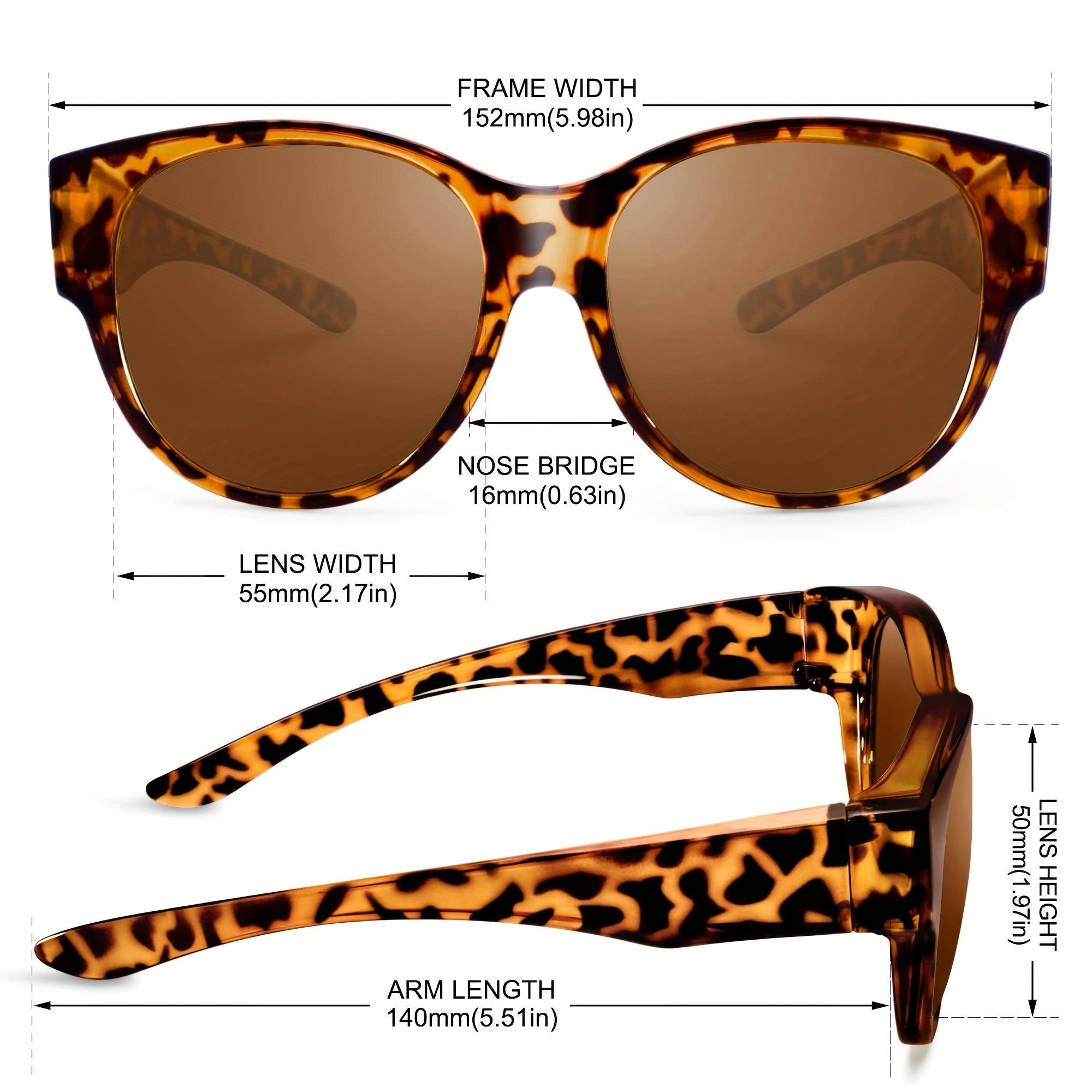 Polarized Fit Over Sunglasses for Women Men, Lightweight UV400 Protection Anti Glare Wrap Around Sun Glasses, Wear Over Prescription Glasses for Driving Travel Outdoor