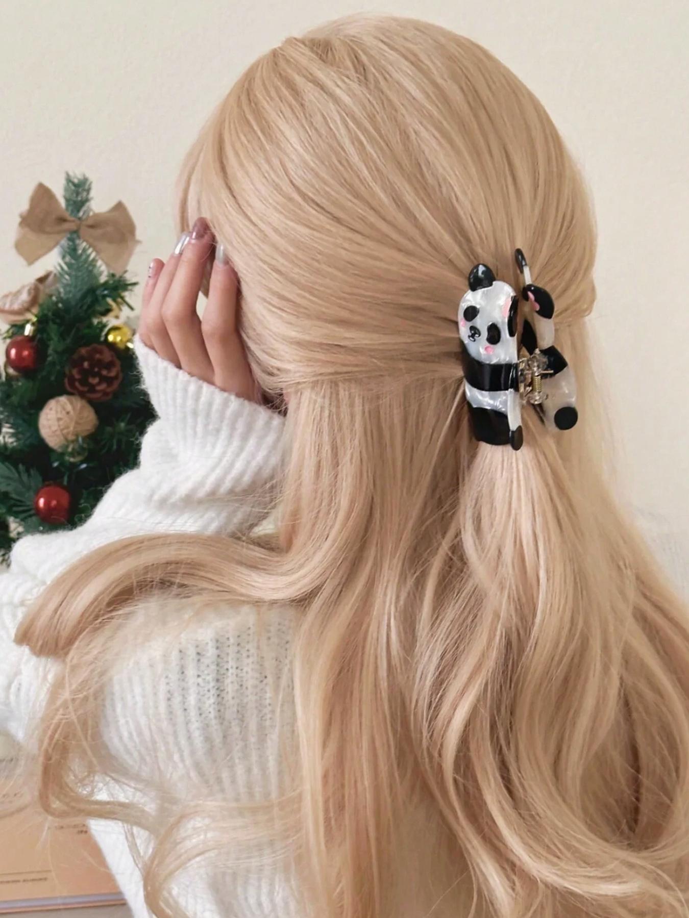 Cute Panda Design Hair Claw, Fashionable Hair Accessories for Women & Girls, Casual Versatile Hair Accessories for Daily Wear, Clip In Claw