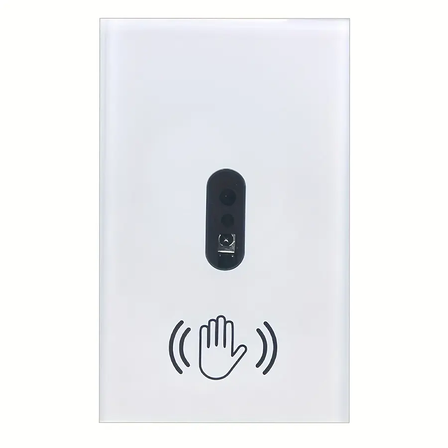 1pc Touchless Infrared Sensor Wall Light Switch, 110-240V Power, Glass Panel, Neutral Wire Req