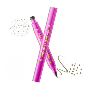 Dual-Ended Waterproof Faux Freckle Pen, Freckle Stamp & Precision Tip Makeup Tool for Natural Realistic Freckles, Long-Lasting Smudge-Proof Face Makeup