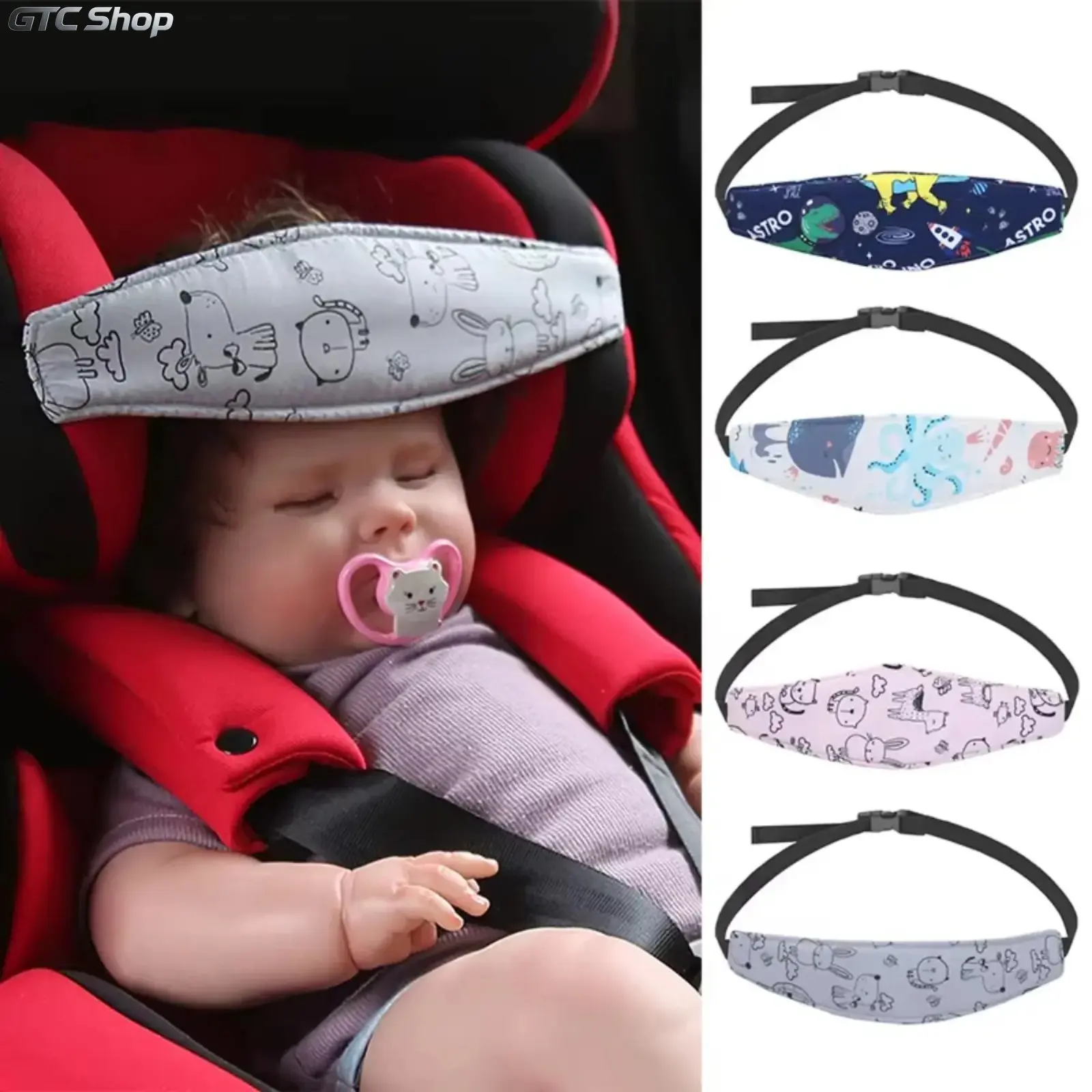 Head Support Pillow – Adjustable Sleep Positioner for Car Seat & Stroller