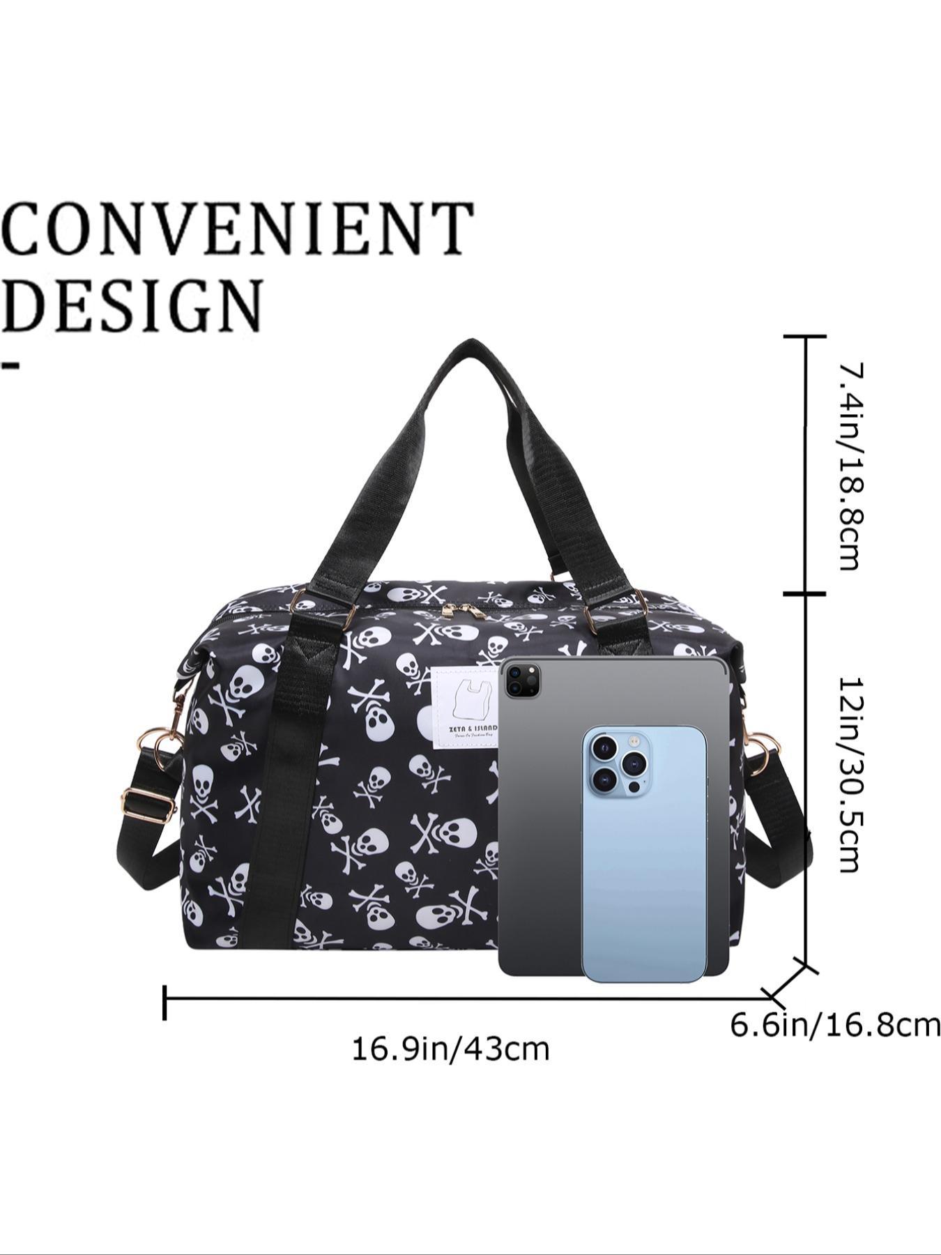 Halloween Themed Duffel Bag, Large Capacity Travel Bag with Waterproof Pocket & Shoe Compartment, Portable Travel Bag for Travel Sports Fitness Tourism