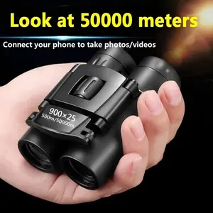 900x25 HD Zoom Portable Powerful Binoculars, Folding Low-Light Long-Range Telescope for Hunting, Camping – Nature Exploration Outdoor Toy