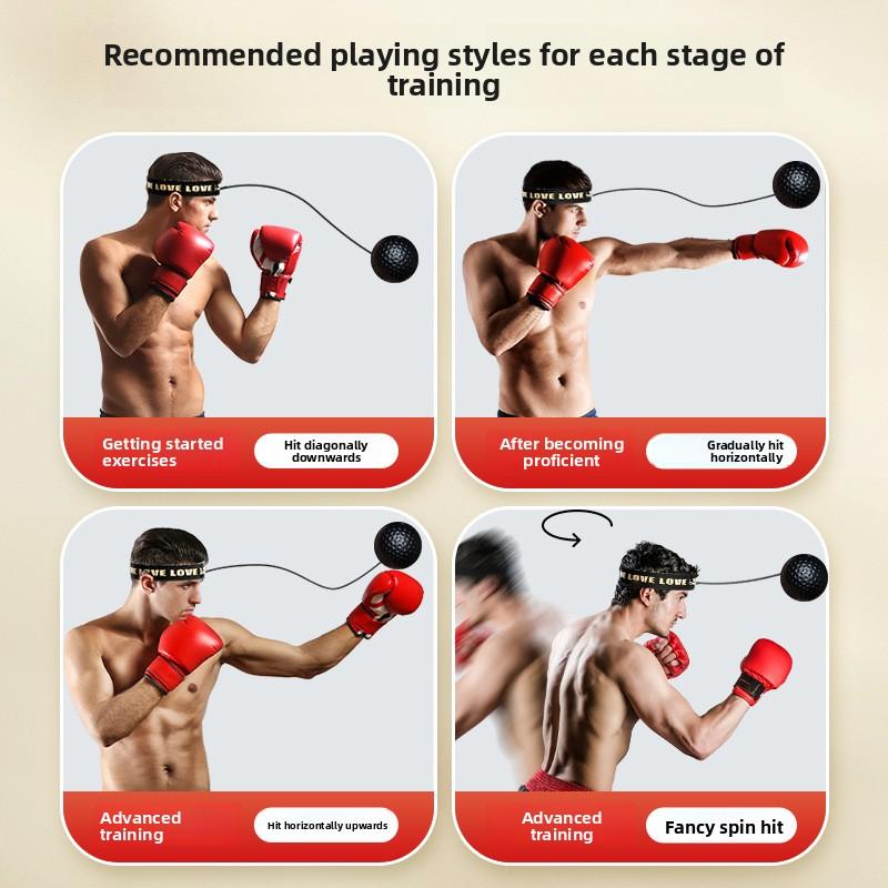 Head-mounted boxing reaction ball concentration attention training ball decompression adult fitness rebound speed ball