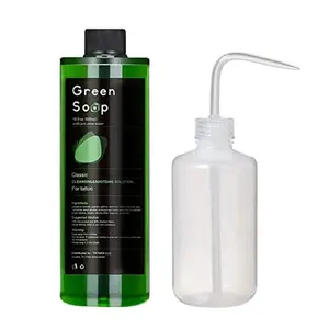 16.9oz Tattoo & Piercing Green Soap Prep Wash with 8oz Squeeze Bottle
