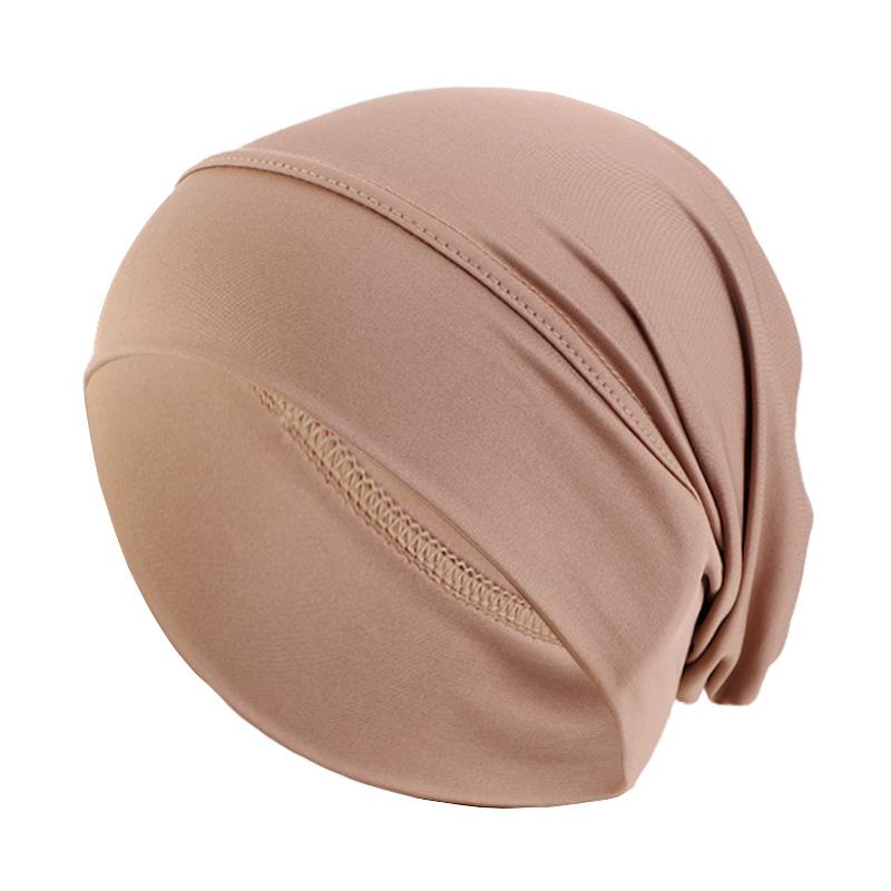 Muslim Elastic Turban Hat, Inner Cap, Chemo Cap, Hair Protection Bonnet