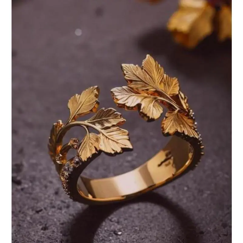 [Maple Leaf Ring] Maple Leaf Adjustable Ring - 1pc Minimalist Everyday Jewelry Gift, Maple Leaf Shaped for Casual or Special Occasions, Suitable for Teenager