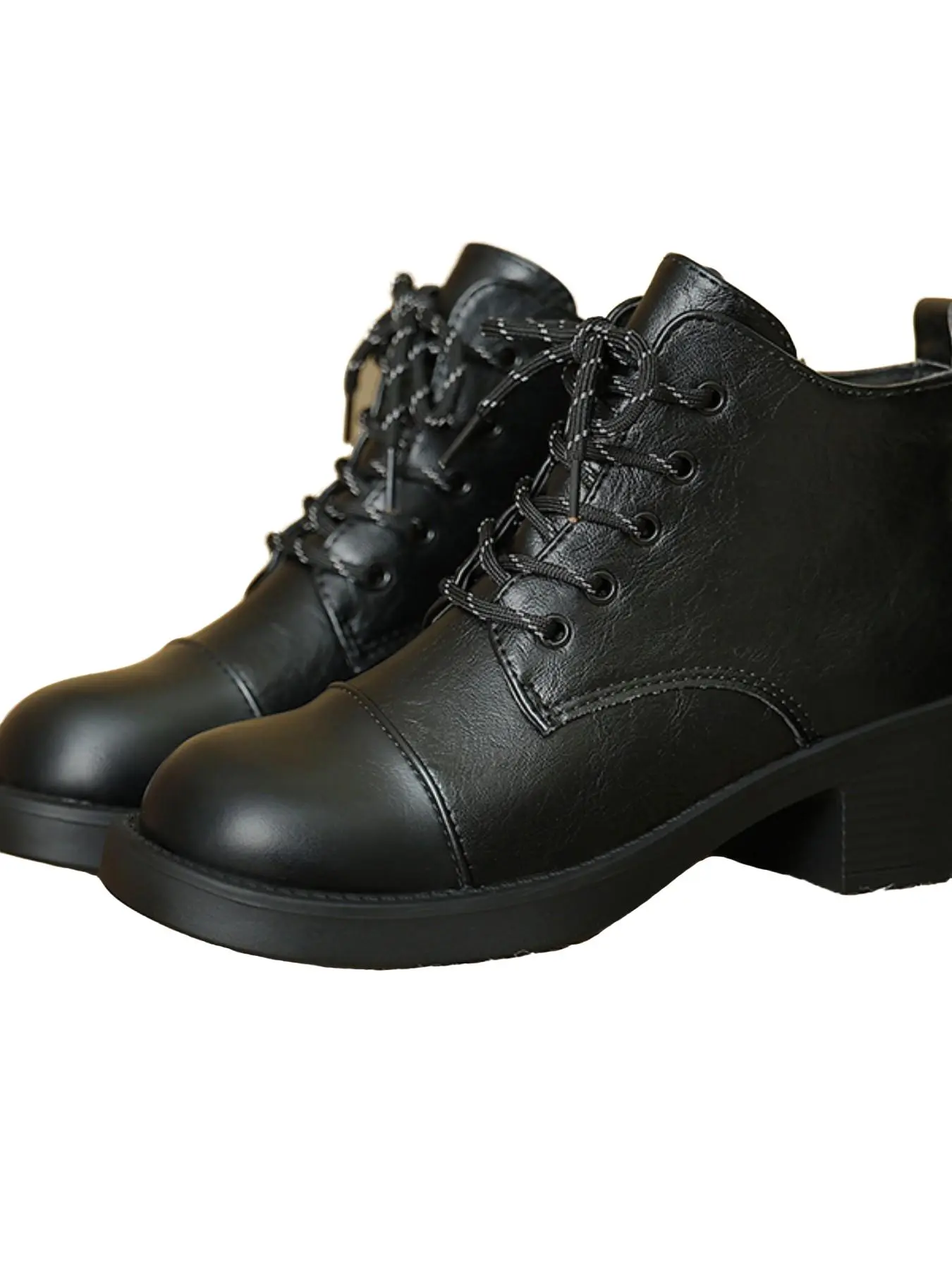 2026 Fall Winter New Retro Short Boots, Patchwork Low Heel Anti-Slip Thick Sole, Versatile Women's Workwear Leather Boots