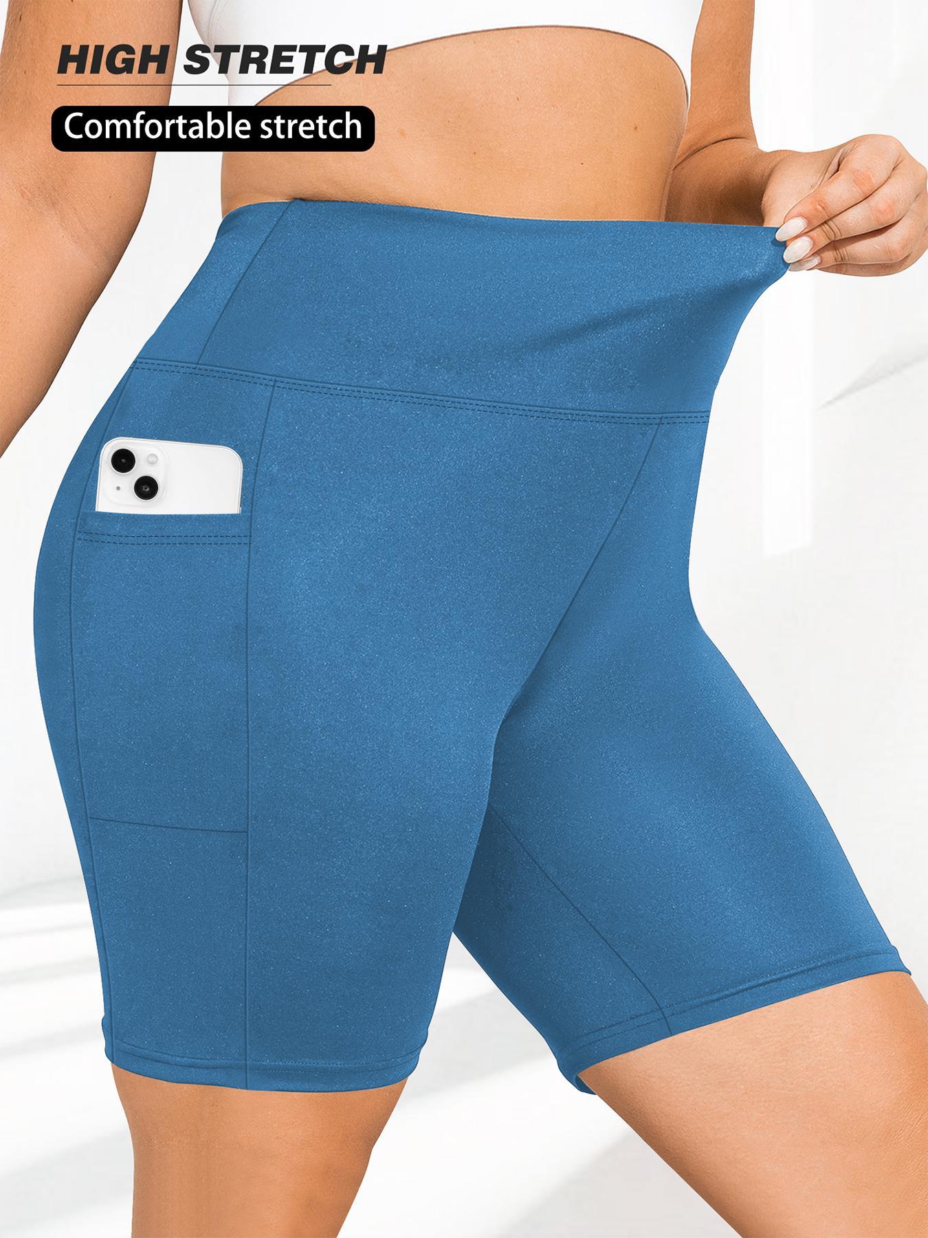 【Plus Size】 Solid High Waist Biker Shorts, Stretch Shorts, Casual Comfy Breathable Skinny Shorts for Daily Wear, Women's Bottoms for Summer