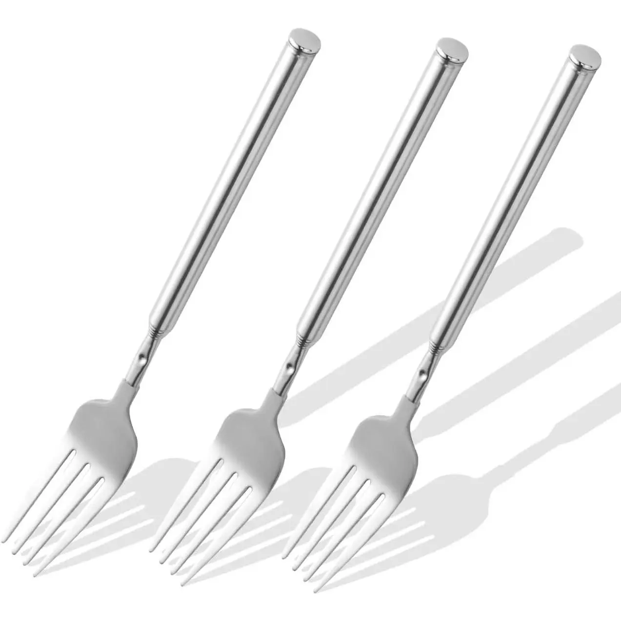 3 count Telescopic Stainless Steel,Retractable Extendable Dinner Forks