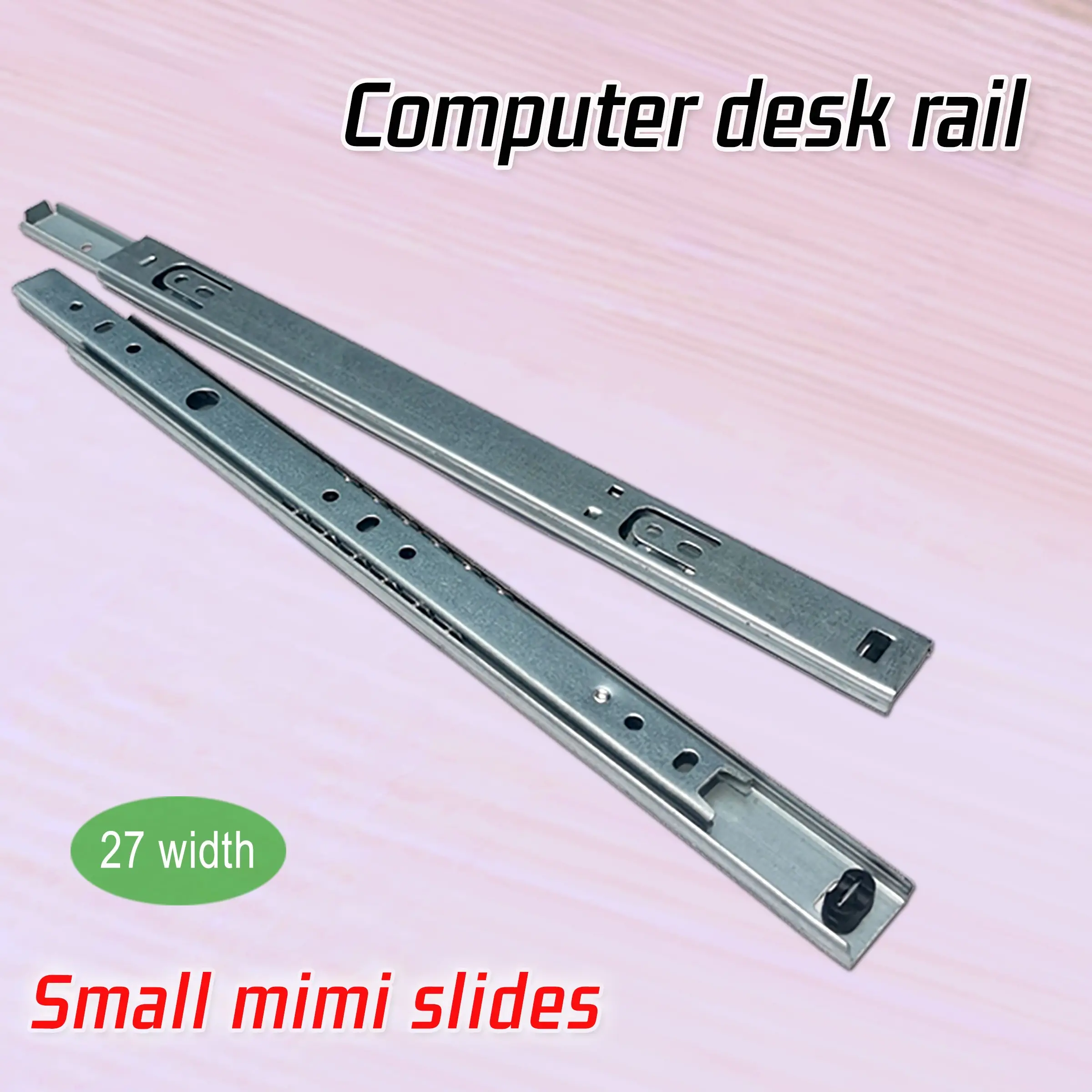 2-Pack Narrow Edge Ball Bearing Drawer Slides, 25cm/30mm/35mm/40mm, Side Mount, Furniture Accessories, Tool Box Tracks, Mahjong Table Rails, Hardware