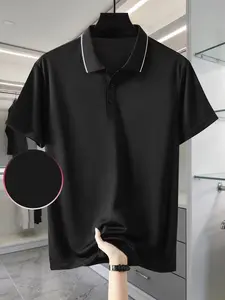 Men's Print Polo Shirt, Short Sleeve Summer Casual Wear, Breathable and Dry, Geometric Pattern, Loose-Fitting, Unlined