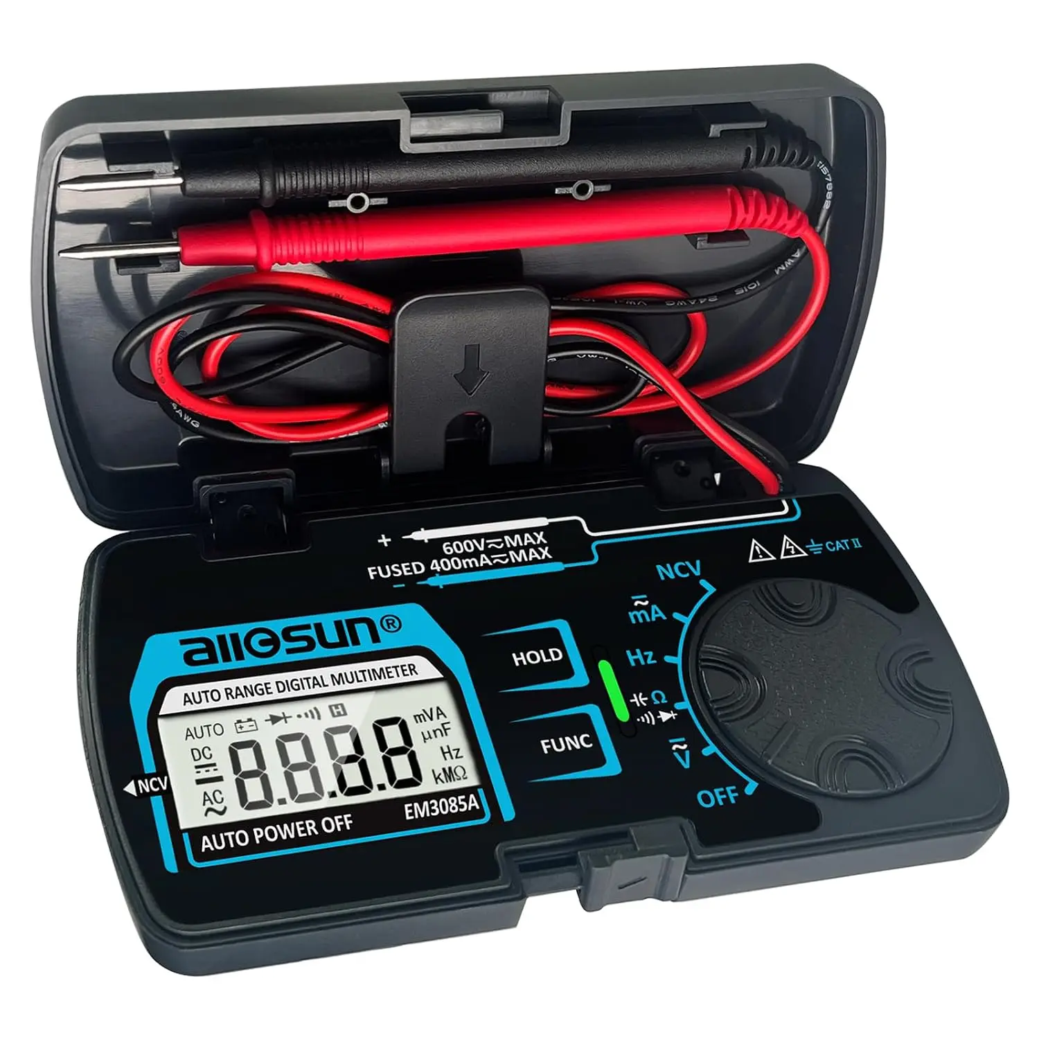 ALLOSUN Digital Multimeter/DMM/Multi Tester Amp/Ohm/ Meter/Diode and Continuity Test Pocket Size (EM3081)