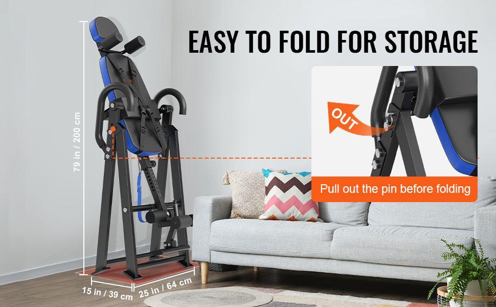 VEVOR Inversion Table Foldable Strength Training Equipment Hang Exercise Bench