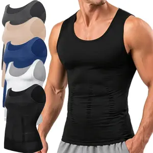 1/2 Pack Menswear Shapewear Compression Tank Top Daily Casual Undershirt Tummy Control Workout Underwear