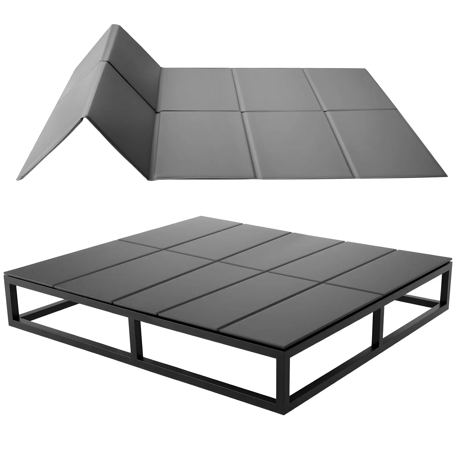 VEVOR Folding Bunkie Board for California King Bed (72.4x83.8 in), Easy Setup Under-Mattress Board with Hook-and-Loop Straps, PP Core 600D Oxford Fabric, Reinforced Stability Anti-Sag, Fits Various Bed Frames