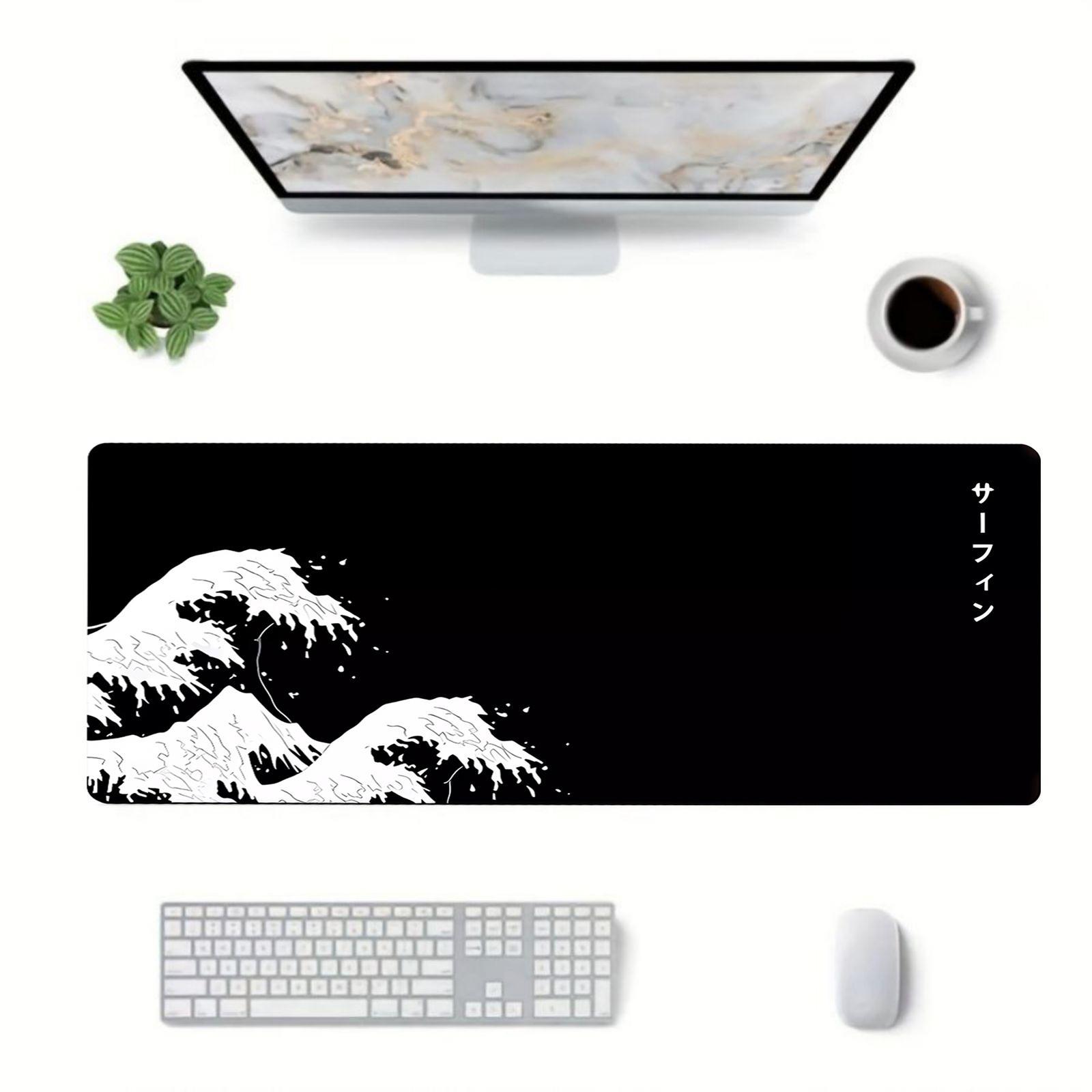 Wave Pattern Mouse Pad, Large Gaming Mouse Pad with Anti-Slip Rubber Base, Desk Mousepad for Gaming and Office Use, Computer Mouse Pad
