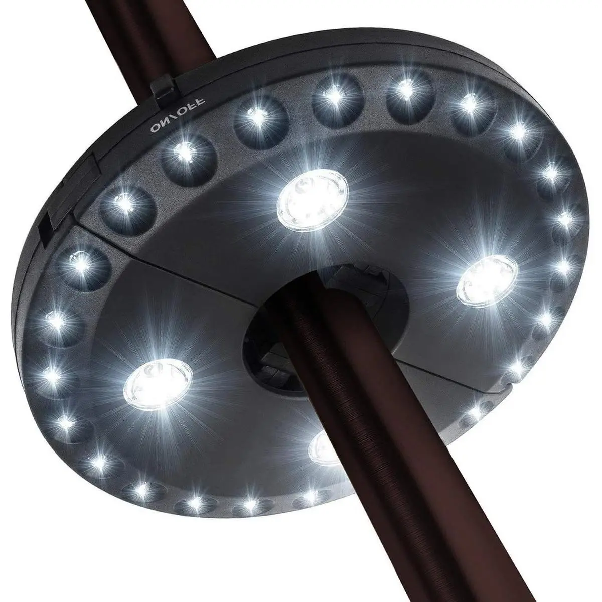Patio Umbrella Light, 28 LED Lights at 200 lumens 3 Lighting Modes Cordless 4 x AA Battery Operated, Umbrella Pole Light for Patio Umbrellas, Camping Tents or Outdoor Use (White)