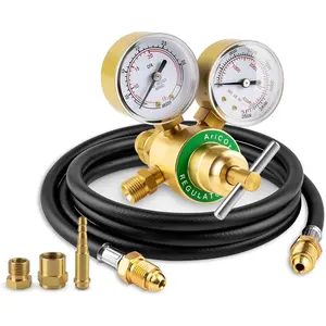 Argon Co2 Regulator, Welding Argon Gas Regulator for TIG and MIG,  Gauge Co2 Regulators with 6.6FT Welding Gas Hose, CGA580 Inlet Connection, 0-4000PSI Input