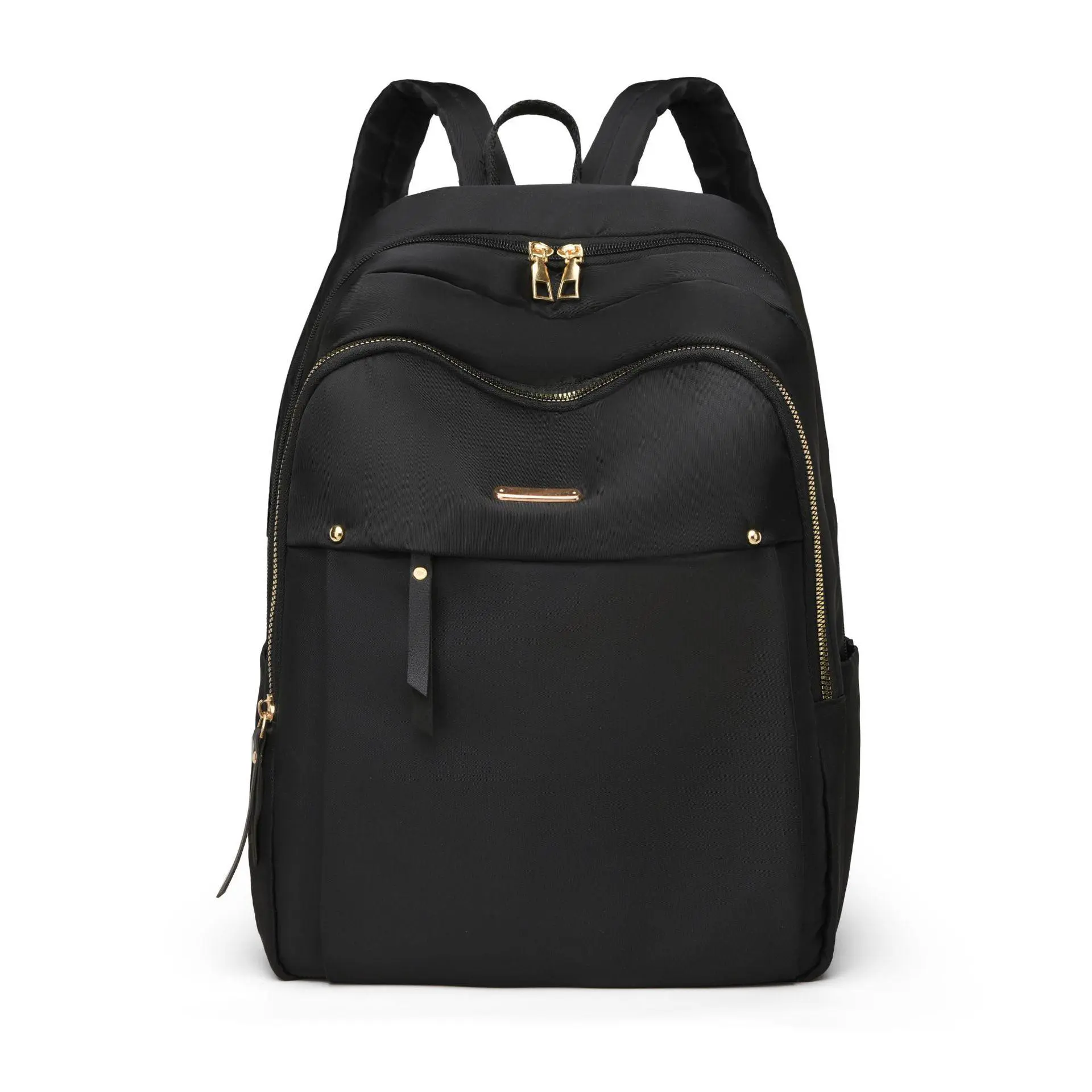 BIGWIG Unisex Plain Large-Capacity Water-Resistant Oxford Cloth Backpack - Multi-Pockets, Zipper Closure, Adjustable Padded Straps, Lightweight Durable All-Match College Backpack for Campus Travel