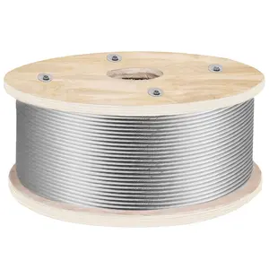 316 Stainless Steel Wire Rope, 500 Ft Length, 3/16 Inch Cable, 1x19 Construction, Steel Cable For Railing And Decking, Stair Handrail, Balustrade, Clothesline, Marine Grade, 4700 Lbs Breaking Strength