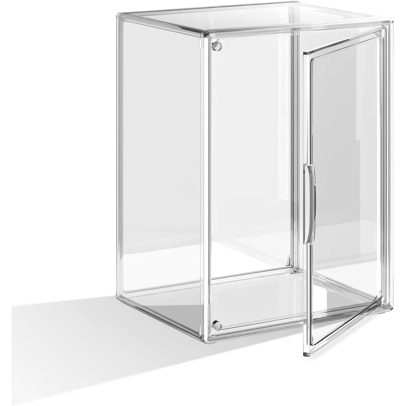 Clear Acrylic Display Case, Large Stackable Storage Bins with Magnetic Attraction Lids, 1 Pack Acrylic Box Showcase for Collectibles, Figures, Cosmetics, Purse, Handbag, Wallet, 10.7x8.6x14.2 inch