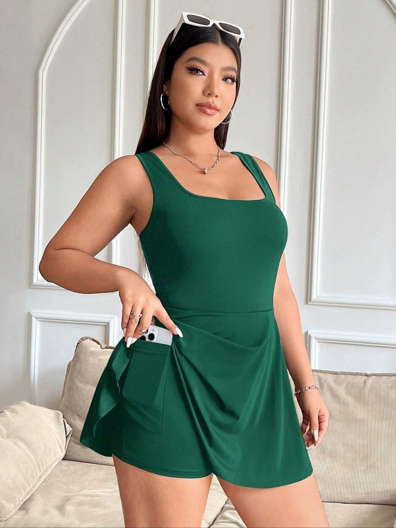 Women's Fashion Casual One-Piece Dress, Plus Size Ladies' Stylish Overall, Comfortable and Trendy Clothing for Daily Wear