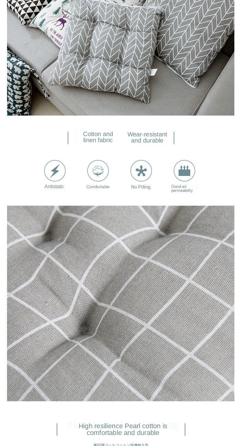 New Soft Linen Chair Cushion Indoor Outdoor Garden Patio Home Office Sofa Seat Mat Buttocks Pads Seats with Backs and Cushion