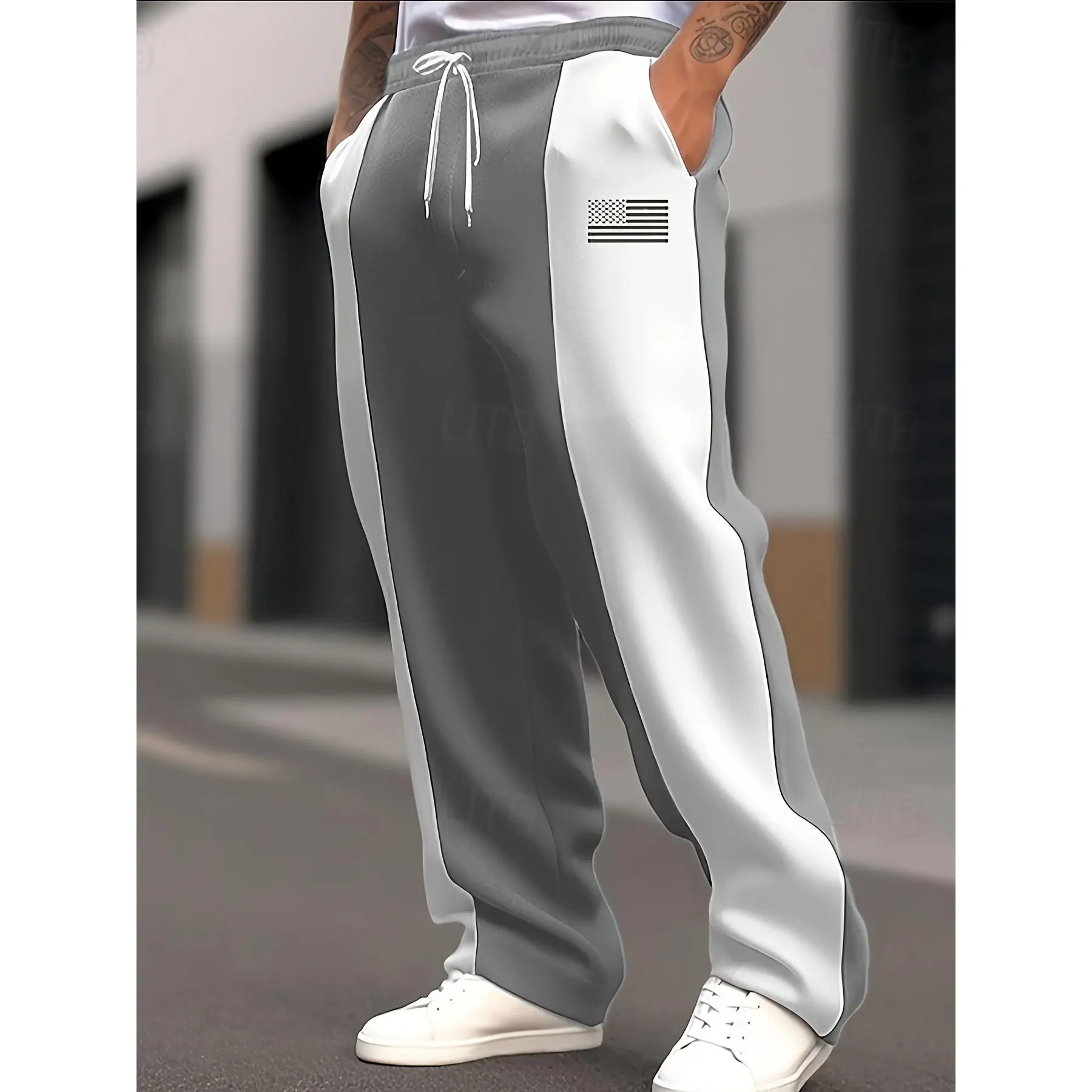 Men's Sports Pants, Universal Style, Elastic Waistband with Drawstring Design, Straight-Leg Casual Pants, Suitable for All Seasons, Ideal for Gym, Outdoor Activities and Loungewear | Machine Washable, Comfortable Gift for Men