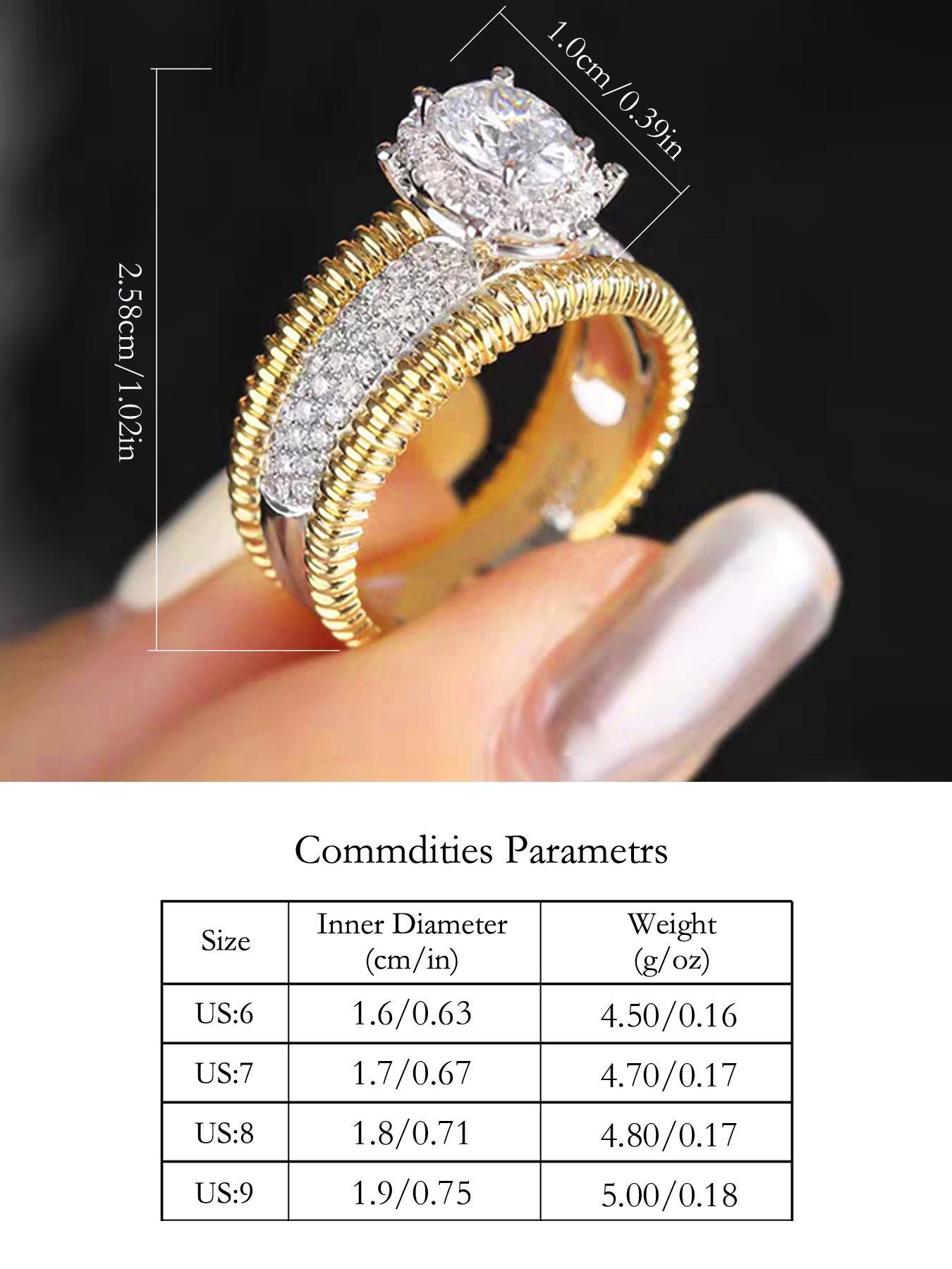 925 Sterling Silver Fashion Artificial Diamond Wedding Ring, Engagement Ring for Women, Trendy All-match & Exquisite Jewelry for Birthday Gift, Promiserings, Elegant Fashion Rings