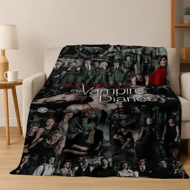 The Vampire Diaries Damon Salvatore Gift Flannel Blanket,Warm and Cozy Soft Throw Blanket for Home Bedroom Bed Sofa Cover Kid