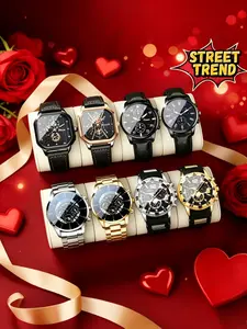 8pcs Men's Fashion Luxury Quartz Watch Set, Perfect for Daily Wear, Ideal Gift for Boyfriend/father, Elegant Analog Watch Collection, Business Fashion Watches
