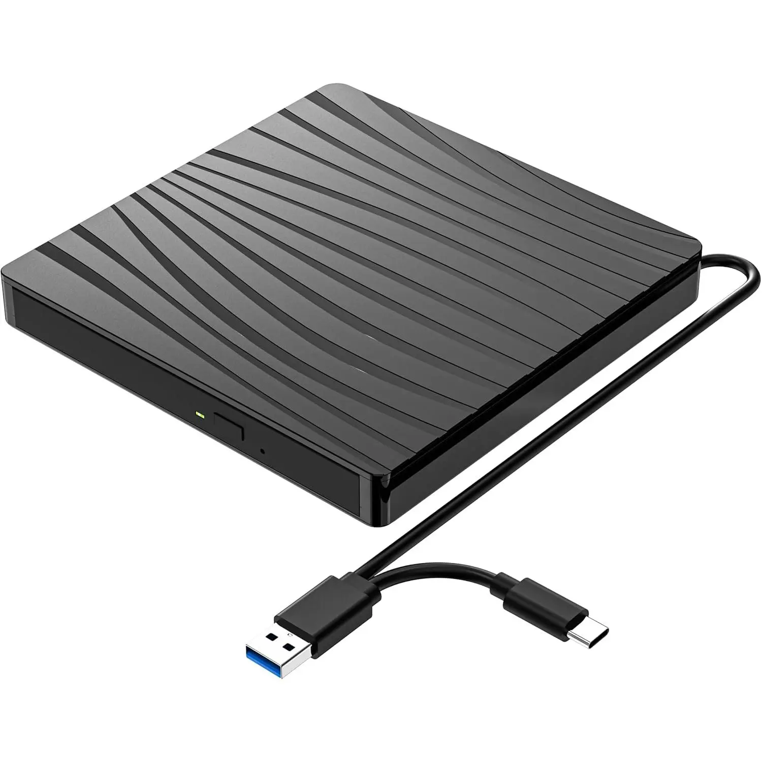 External CD/DVD Drive for Laptop, USB C Portable CD DVD +/-RW Burner Optical Drive Reader Writer DVD Player for Laptop iMac PC Desktop MacBook, Windows 11/10/8/7/XP/Linux/MacOS Schwarz