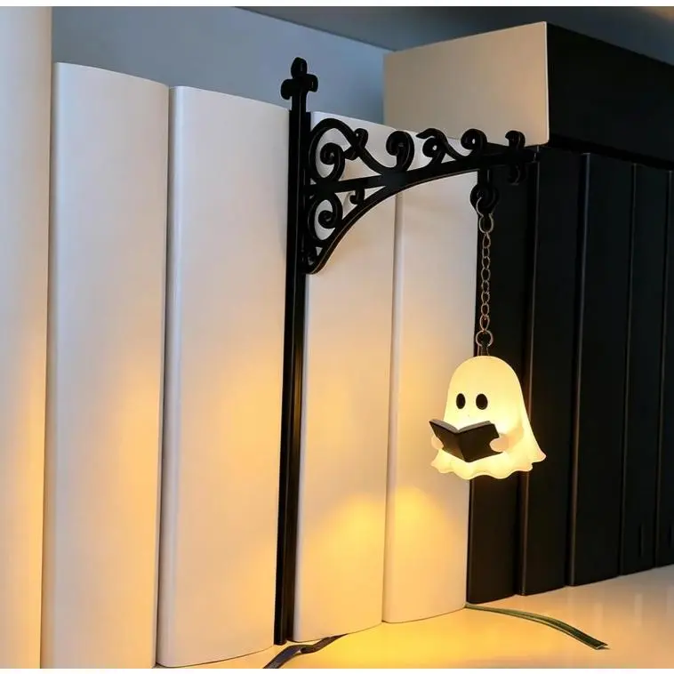Library Lantern Mini Hanging Bookshelf Lamp, Warm LED Night Light, Literary Reading Nook Decor, Halloween Decorations, Perfect Gift