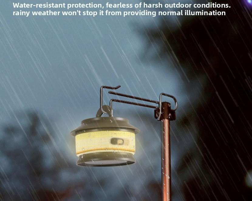 Outdoor Camping String Lights Warm White LED Fairy Lights with Ruler Design Windproof Rope Lantern for Tent Decoration Festival Party Night Lighting