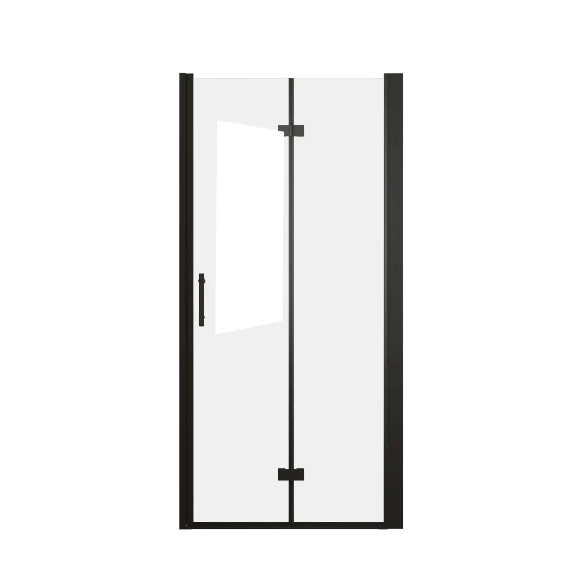 32x72 in Black Aluminium Framed Foldable Shower Door - 6mm Explosion-Proof Tempered Glass, Water Barrier Strip, Rustproof Stainless Steel Handle, American Design, Easy Install, Fashion Space-Saving Screen for Small Bathrooms, Anti-Rust Doors, Sliding Fold