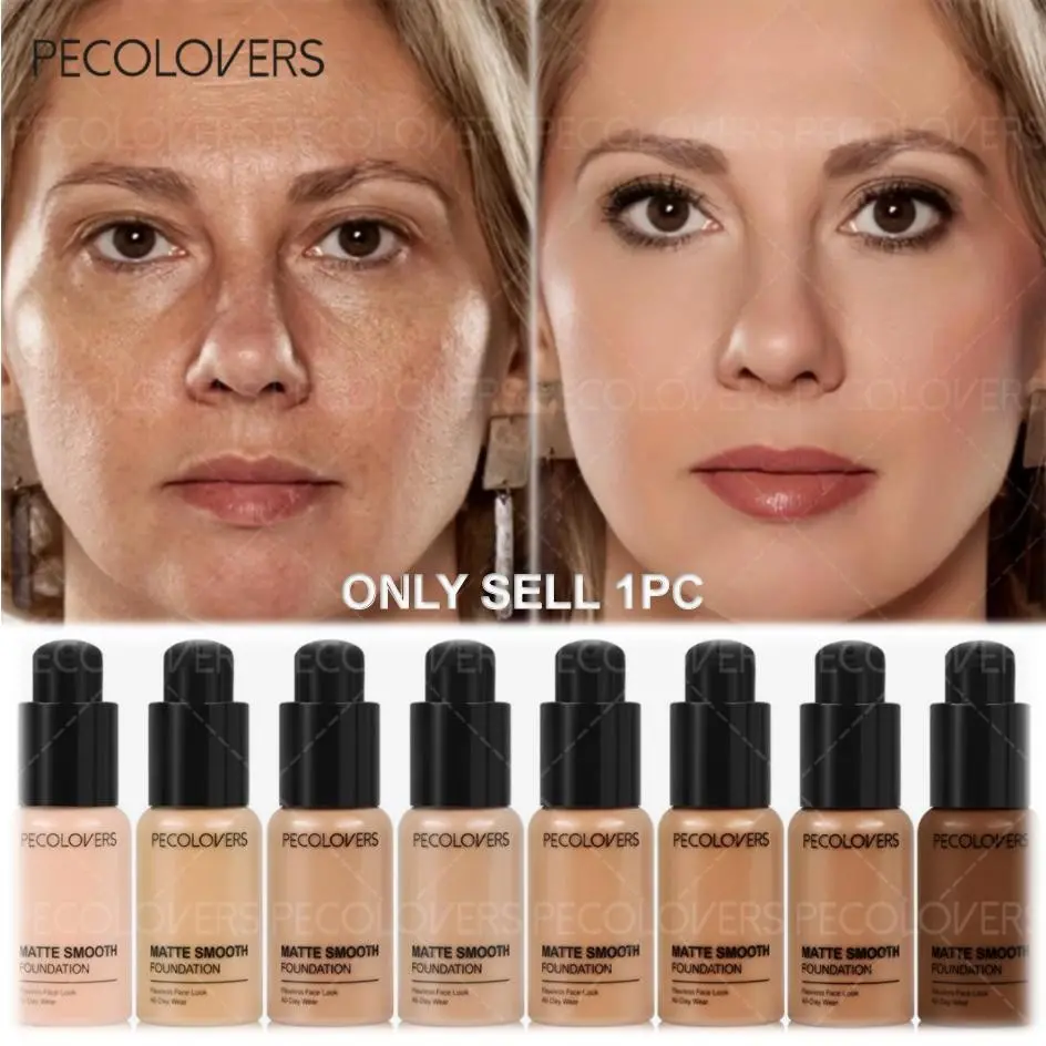 1PC Full Coverage Liquid Foundation with Buildable Matte Coverage - Long-Lasting Waterproof & Sweatproof Heavy Duty Coverage for Dark Circles Lightweight Compact Foundation Beauty Enthusiasts