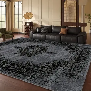 Velvet/decorative/carpet with floral print for office and coffee shop decoration, dormitory interior luxury, easy to maintain, simple geometric shape with non-slip base, simple and beautiful flannel carpet