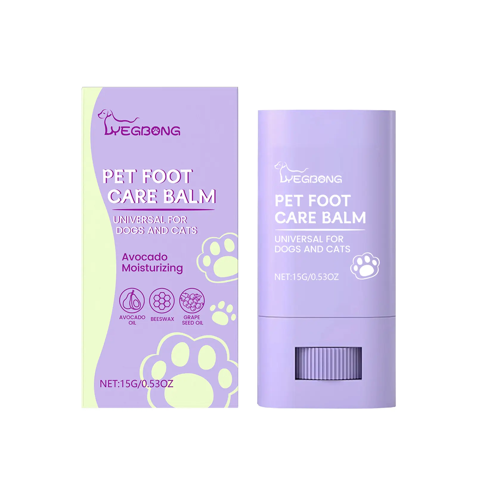 Yegbong Paw Balm for Dogs & Cats - Moisturizing, Nourishing, Protective, Soothes Dry & Cracked Paw Pads, Pet Grooming Supplies
