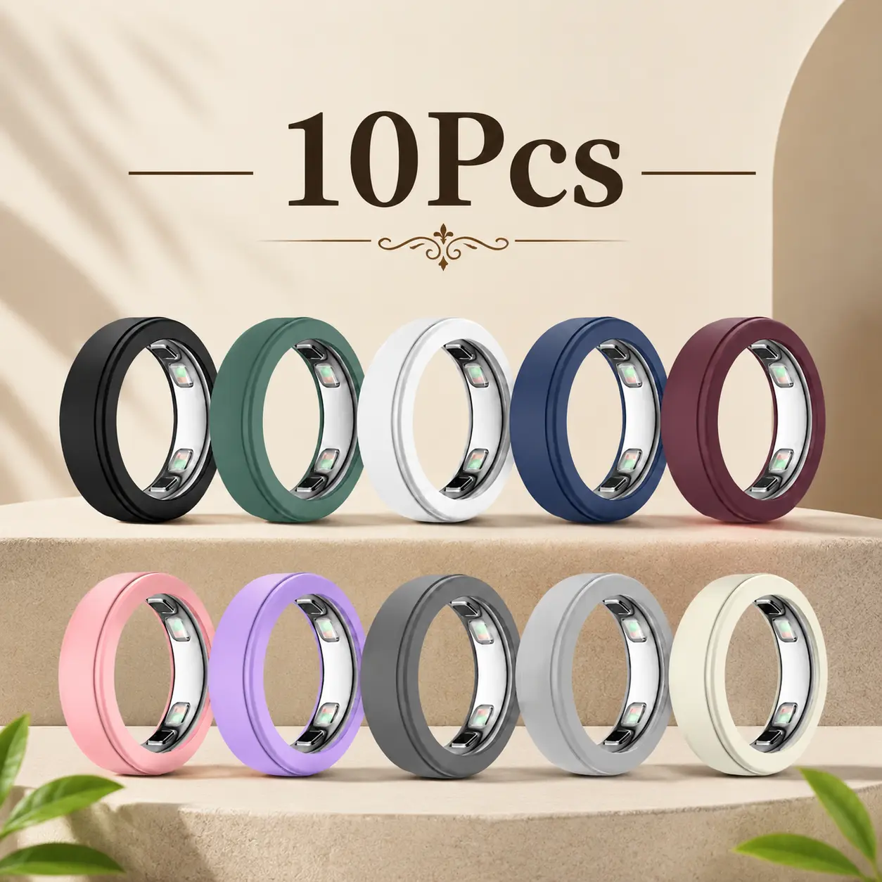 12Pcs Silicone Protector Sleeves for Oura Ring 5, Anti-Scratch Soft Smart Ring Covers, Lightweight Ring Guard Accessories for Men Women, Fitness, Workout, Running, Yoga, Travel, Daily Wear, S/M Sizes Fit US6-13