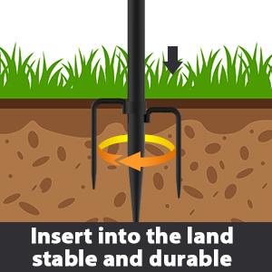 8Ft String Light Poles 4 Pack,Light Poles for Outside Lights,Outdoor with Fence Brackets Hanging Lights,Metal Stand Deck Patio Backyard