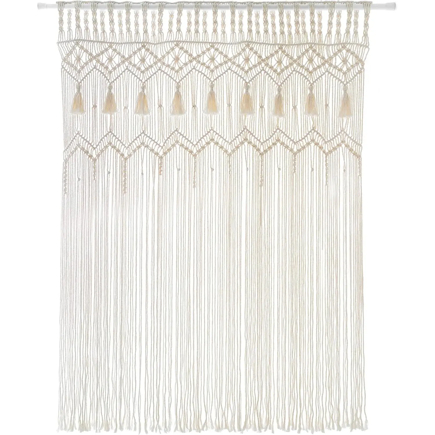 Macrame Curtain, Large Boho Woven Wall , 1 Pack 42"W x 62.9"L |  Bohemian Decor, Window Doorway Wedding Closet Backdrop, Light Filtering , Bedroom Bathroom Living Room