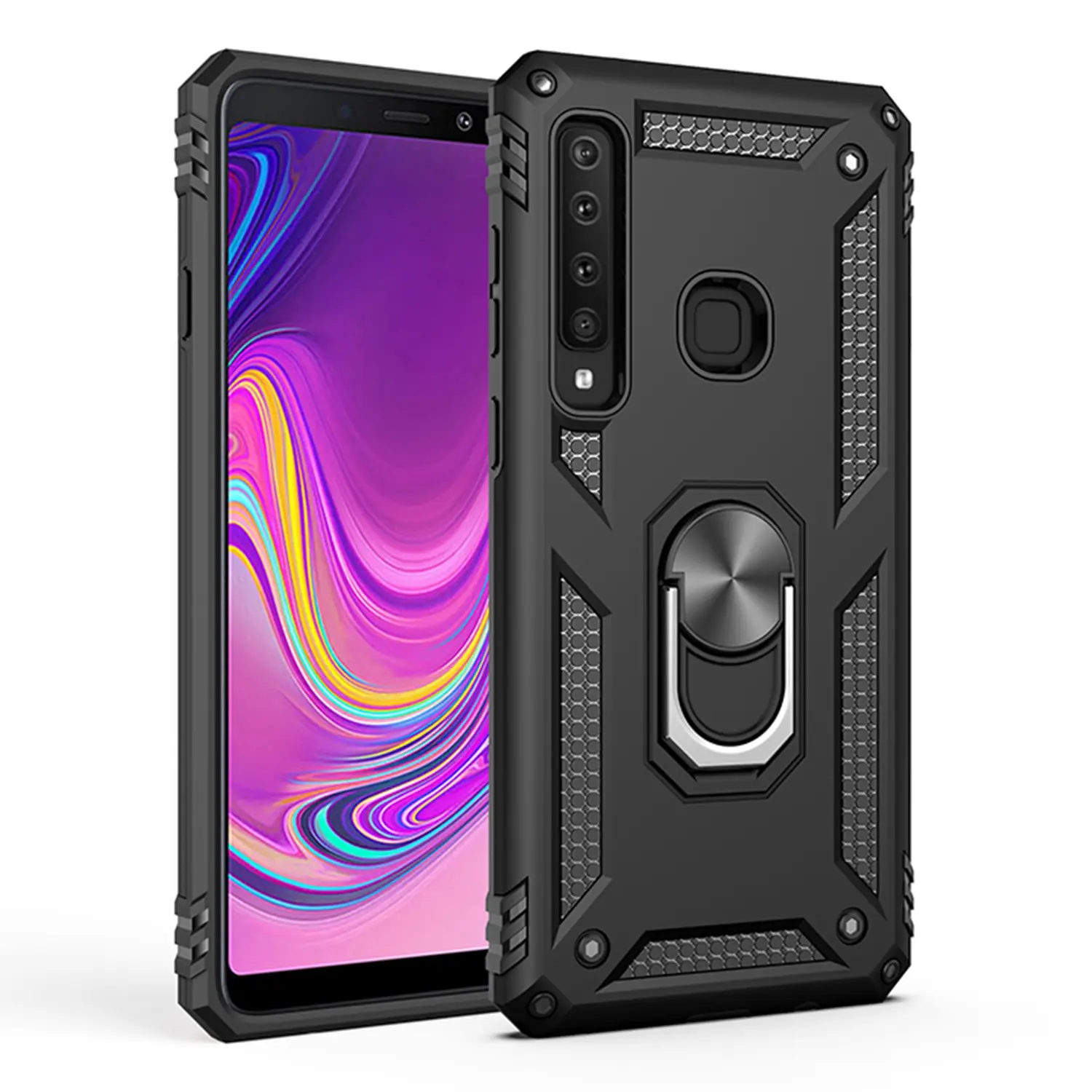 Case for Samsung Galaxy A9 2018, Anti-Slip 360° Rotating Metal Ring Stand, Dual-Layer Durable Shockproof Dust-Proof for Samsung Galaxy A9 2018 Phone Case
