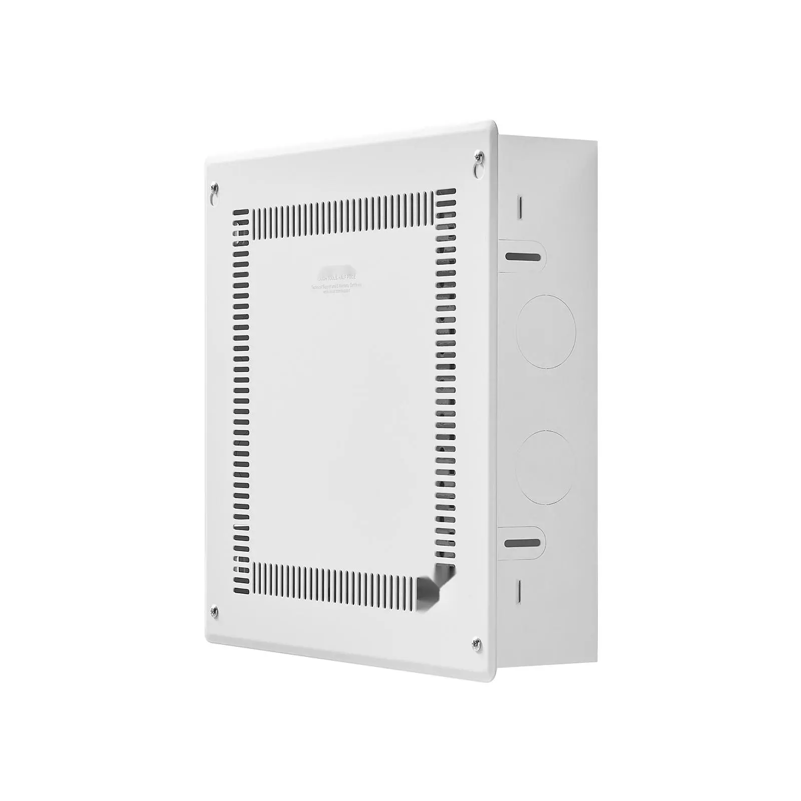 14-Inch Recessed In-Wall Structured Media Enclosure Steel Cabinet - Durable, Space-Saving, Ventilated, with Detachable Cover Design, Cable Management System, Storage for Home Theater & Office Audio/Video Equipment