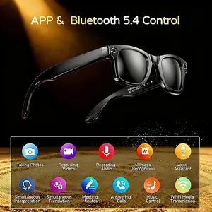 New Upgrade 800w Pixel Smart Glasses, Camera, Video Recording, Ai, Photo Recognition, Language Translation, Voice Sunglasses for Office and Daily Use