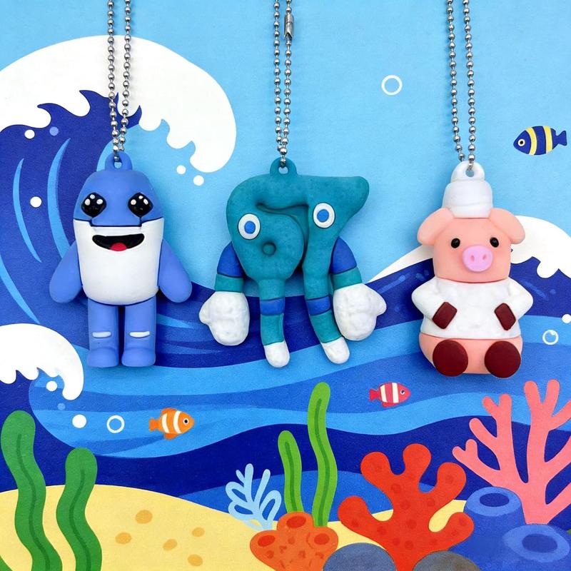 15pcs Italian Brainrot Toys,67 Tralalero Tralala Action Figure Toys,Tung Tung Sahur Doll 2.5in,Funny Animals,Meme Shark Collectible Doll Charm, Portable Cute Decor & Gift (Keychain Edition)