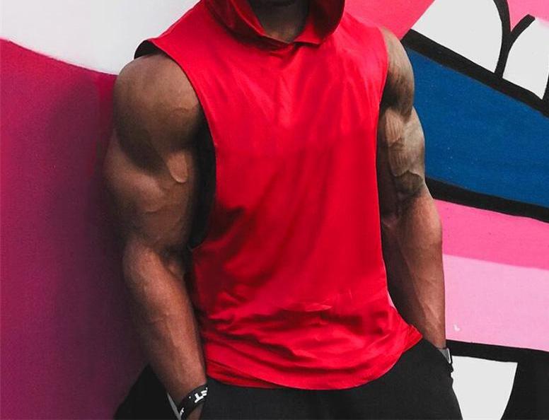 Summer Hooded Gym Clothing Mens Fitness Tank Top Plain Cotton Bodybuilding Hoodie Sleeveless Shirt Muscle Vest Sports Undershirt
