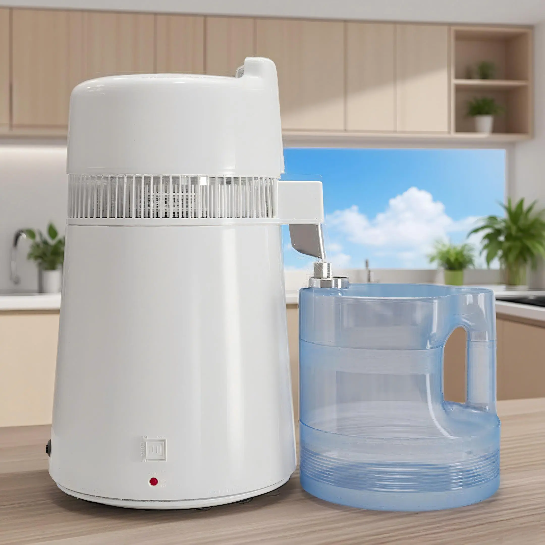 4L Glass & 6L Plastic Countertop Water Distiller, Plastic Housing, 750W & 900W, White