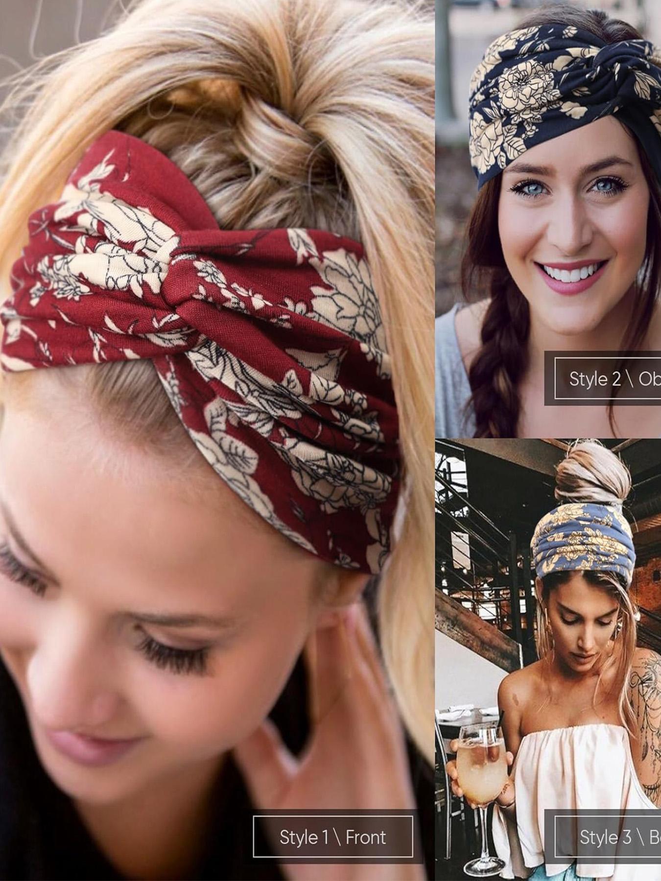 Boho Style Yoga Hair Band, Sports Hair Band, Elastic Sports Hair Band, Suitable for Yoga, Running, Gym